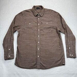 KAVU Mens‎ Charlestown Chambray Button Down Shirt Cotton Long Sleeve XL READ